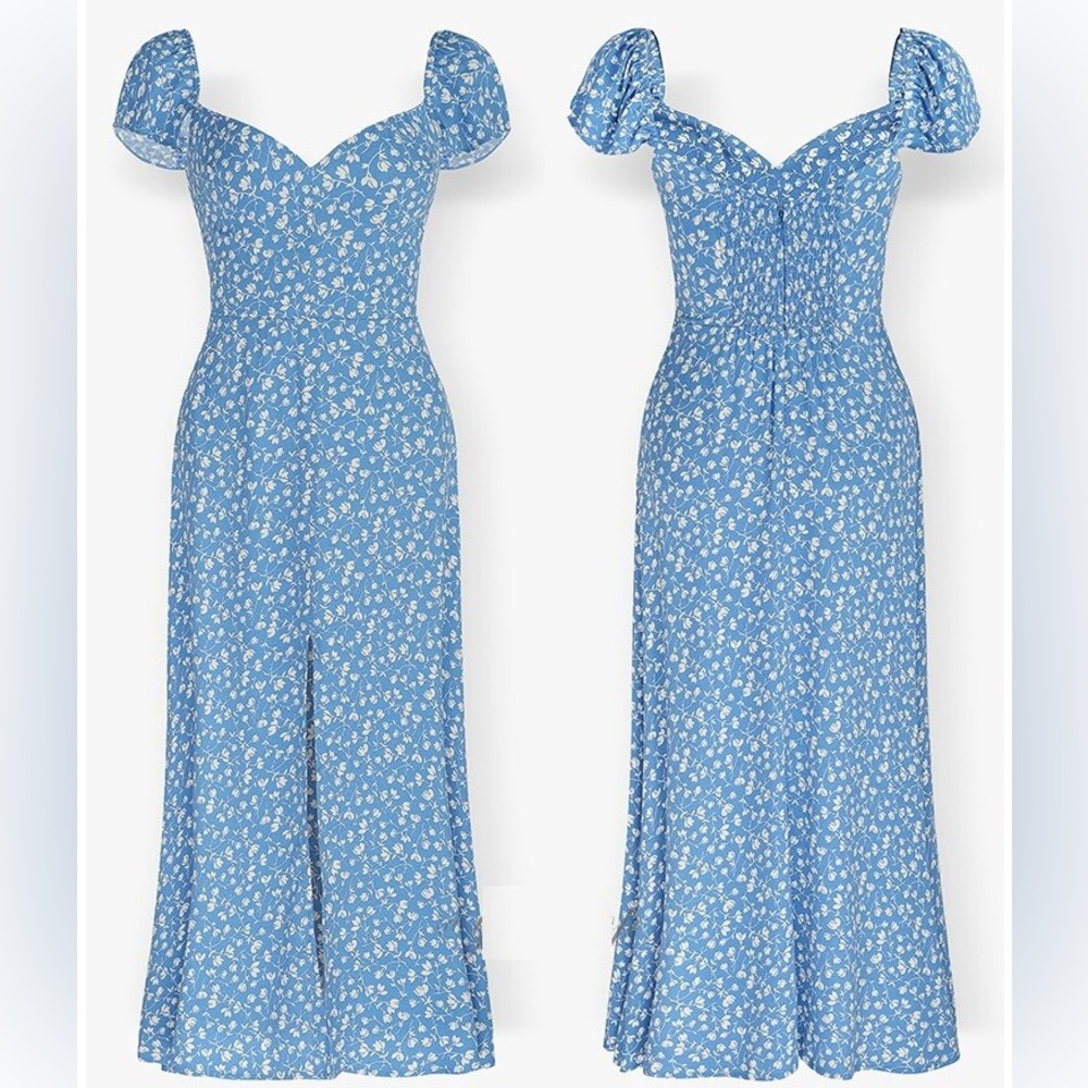 Reformation Baxley Dress blue